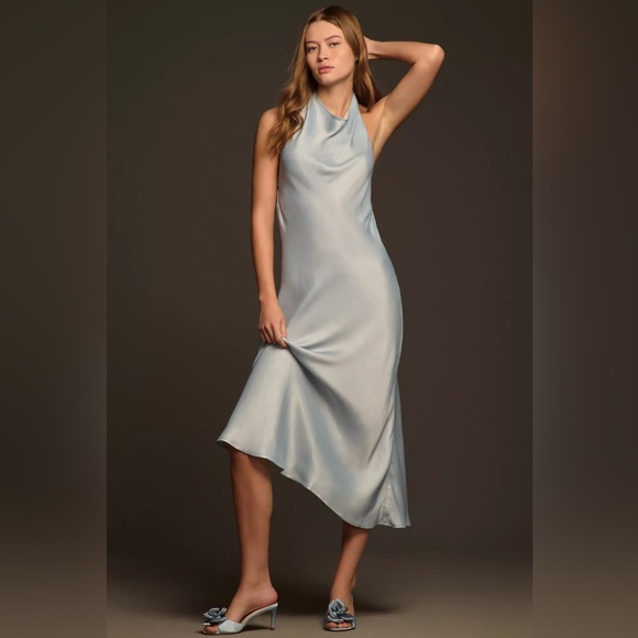 Anthropologie Conditions Apply Reidun Halter Cowl-Neck Midi Dress - Picture 3 of 14